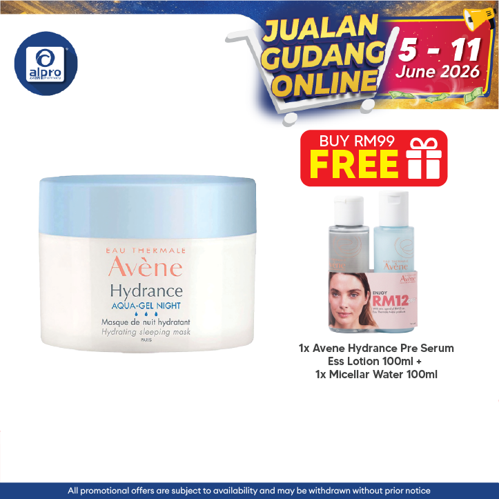 Avene Hydrance Aqua Gel-night Hydrating Sleeping Mask 50ml | Long-Lasting Hydration Avene