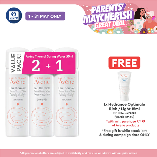 Avene Thermal Spring Water 50ml Trio Pack  Buy 2 Free 1 |  Excellent Source Of Hydration Avene