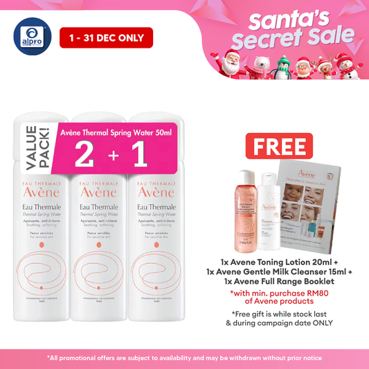 Avene Thermal Spring Water 50ml Trio Pack  Buy 2 Free 1 |  Excellent Source Of Hydration Avene