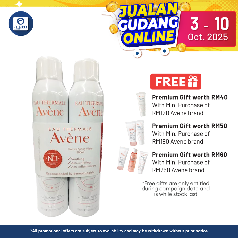 Avene Thermal Spring Water 300ml Duo Pack | Excellent Source Of Hydration Alpro Pharmacy