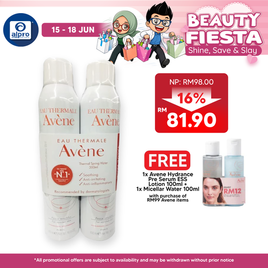 Avene Thermal Spring Water 300ml Duo Pack | Excellent Source Of Hydration Avene