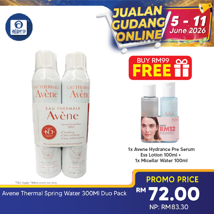 Avene Thermal Spring Water 300ml Duo Pack | Excellent Source Of Hydration Avene