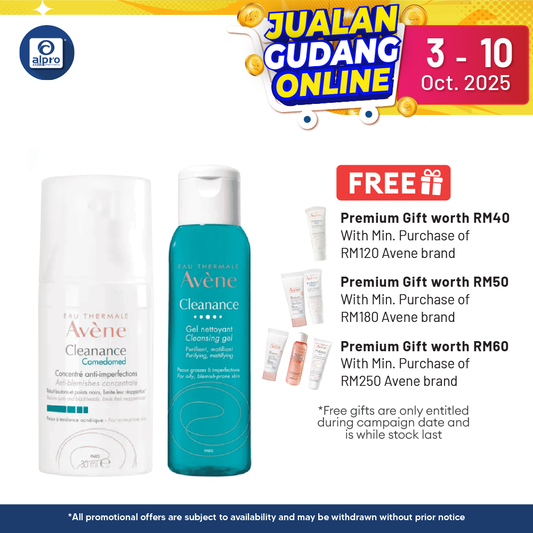 Avene Acne Fighting Set Bundle (Comedomed 30ml + Cleansing Gel Cleanser 100ml) Alpro Pharmacy