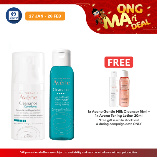 Avene Acne Fighting Set Bundle (Comedomed 30ml + Cleansing Gel Cleanser 100ml) Avene