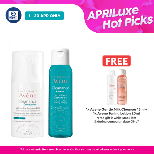 Avene Acne Fighting Set Bundle (Comedomed 30ml + Cleansing Gel Cleanser 100ml) Avene