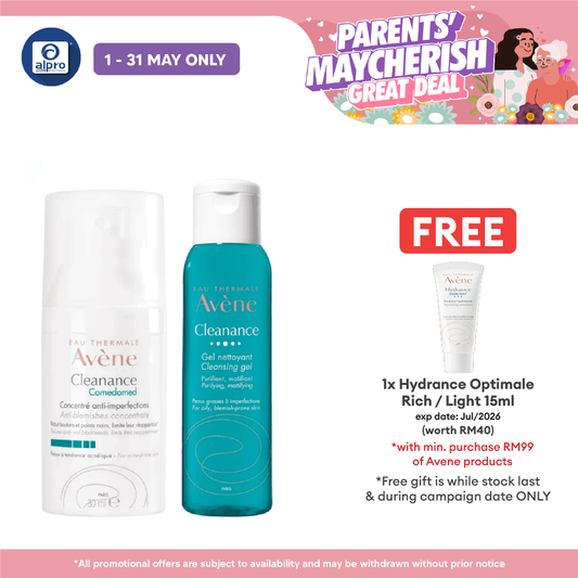 Avene Acne Fighting Set Bundle (Comedomed 30ml + Cleansing Gel Cleanser 100ml) Avene