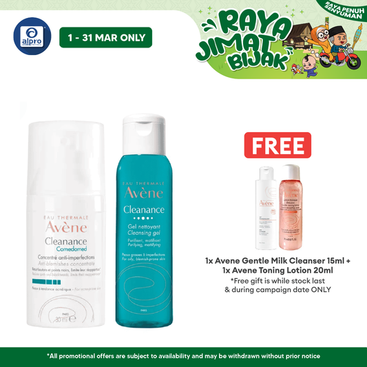 Avene Acne Fighting Set Bundle (Comedomed 30ml + Cleansing Gel Cleanser 100ml) Avene