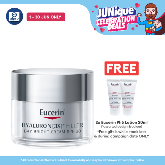 Eucerin Hyaluron Filler Day Bright Cream SPF30 50ml  (New) | Reduces Deep Wrinkle and Lines Eucerin