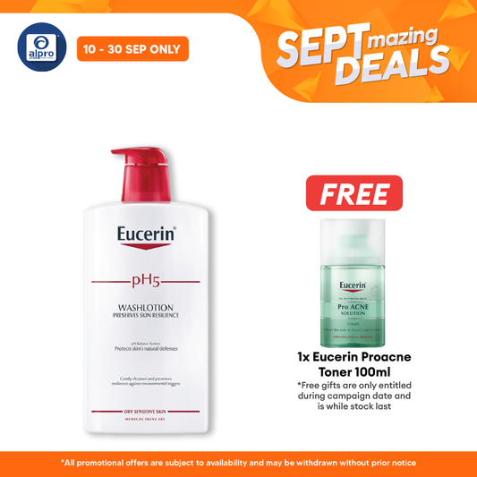 Eucerin Ph5 Wash Lotion 1000ml | Strengthens Skin Natural Defenses Alpro Pharmacy