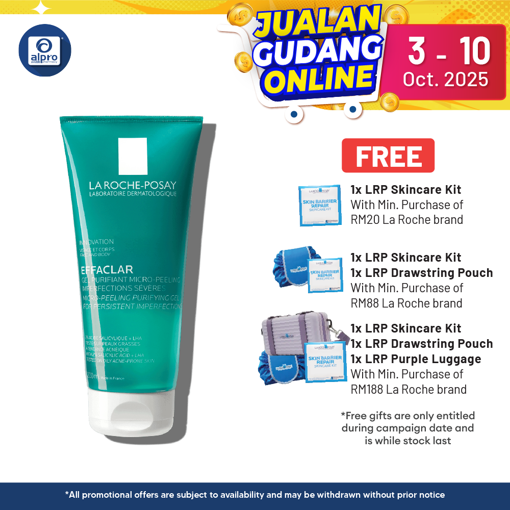 La Roche Posay Effaclar Micro Peeling Gel 200ml | Micro-peeling Purifying Gel Alpro Pharmacy