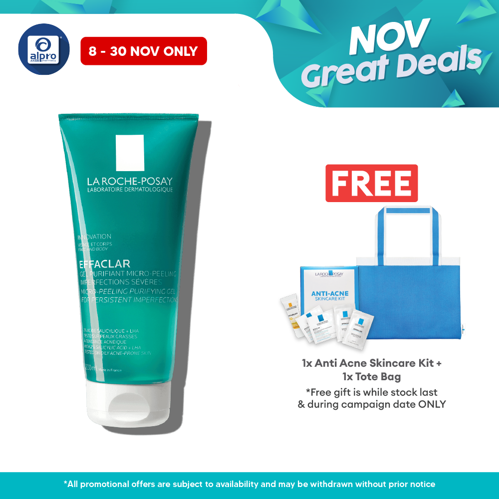 La Roche Posay Effaclar Micro Peeling Gel 200ml | Micro-peeling Purifying Gel Alpro Pharmacy