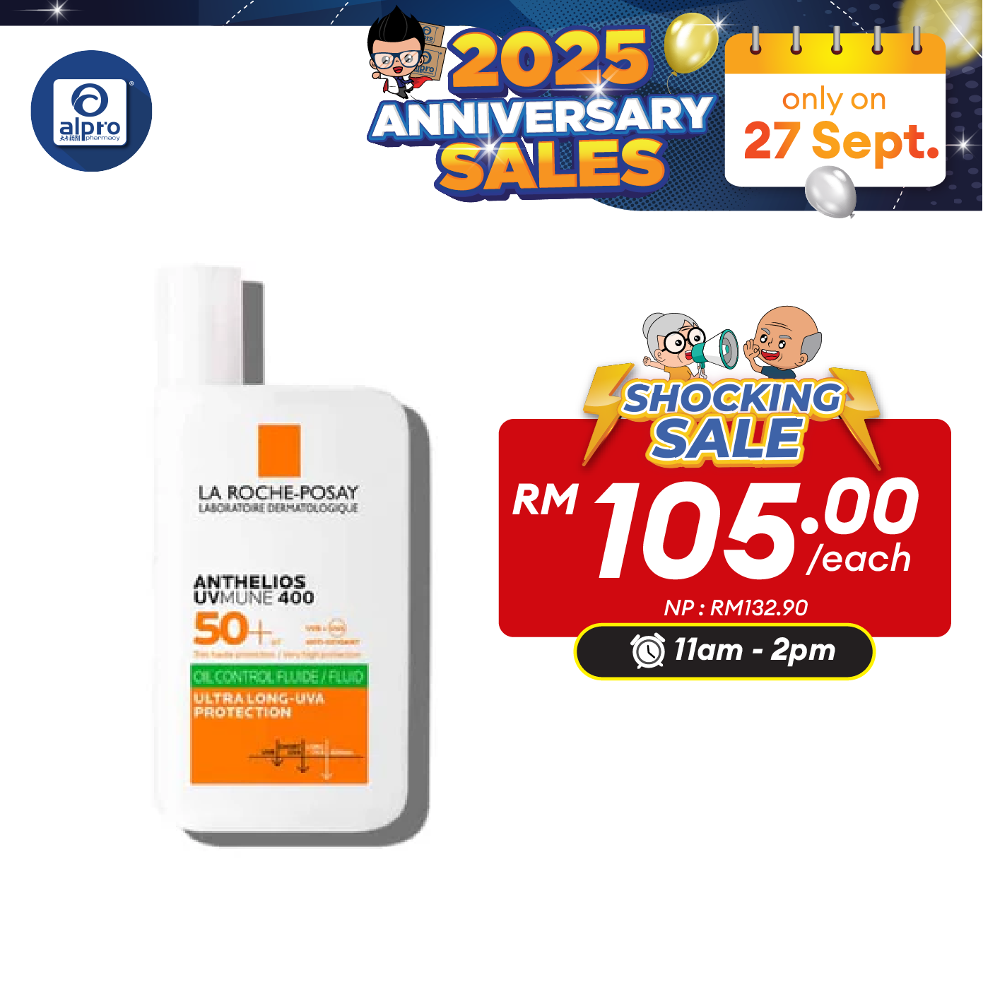 La Roche Posay Anthelios Uvmune 400 Oil Control Fluid (New Npd August 23) Alpro Pharmacy