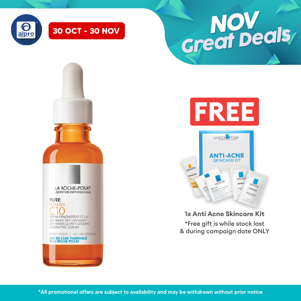 La Roche Posay Vitamin C10 Serum 30ml | Improve Skin Radiance and Texture Alpro Pharmacy