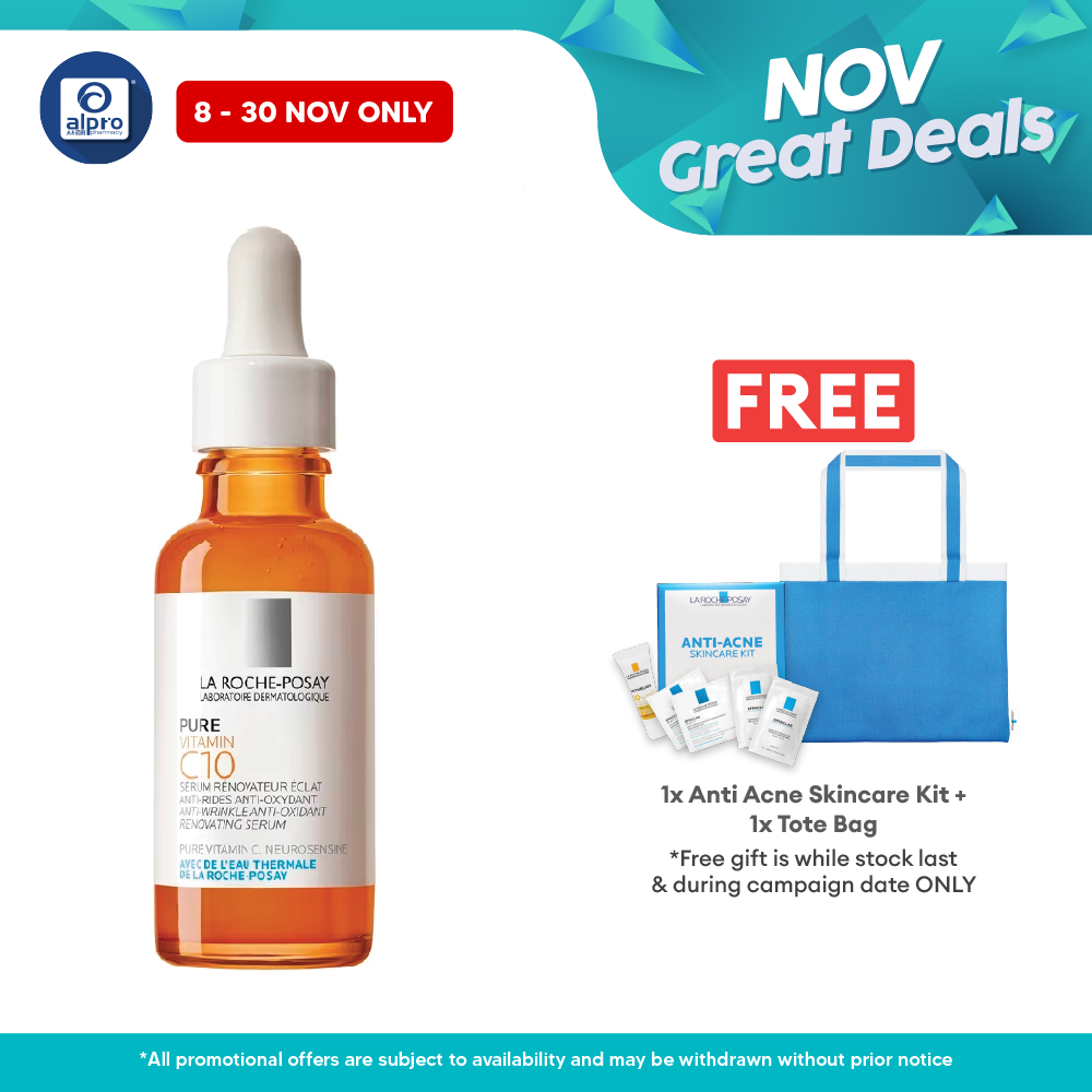 La Roche Posay Vitamin C10 Serum 30ml | Improve Skin Radiance and Texture Alpro Pharmacy