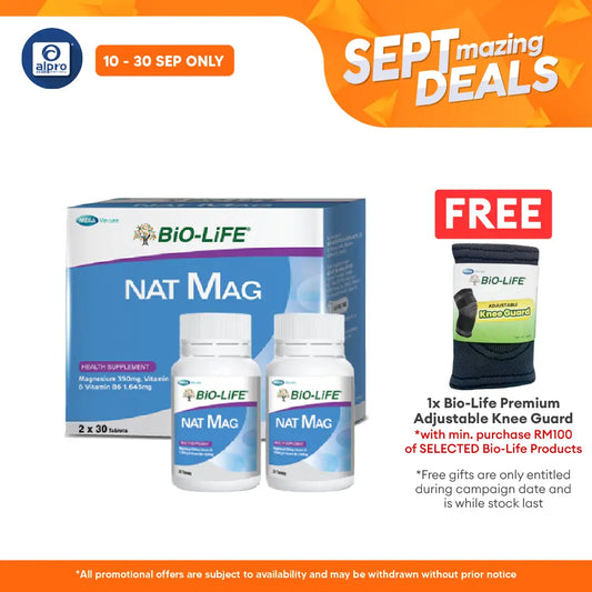 Bio-Life Nat Mag 2x30s | Maintain Muscle Function & Relieve General Tireness Alpro Pharmacy