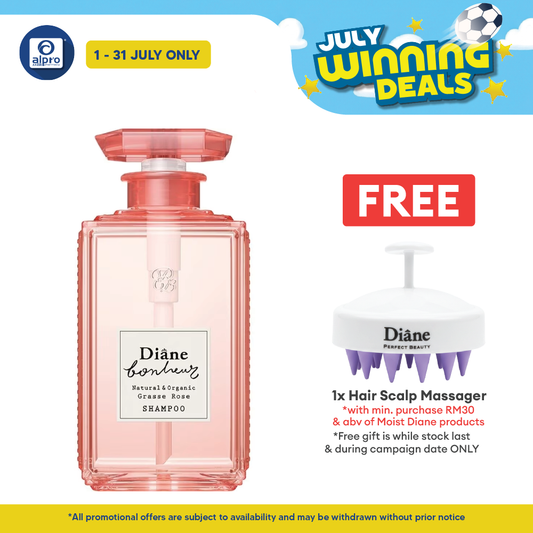 Moist Diane Bonheur (Grasse Rose Shampoo/Blue Jasmine Shampoo) 500ml |  Soft & Glossy Hair Becomes Reality Moist Diane