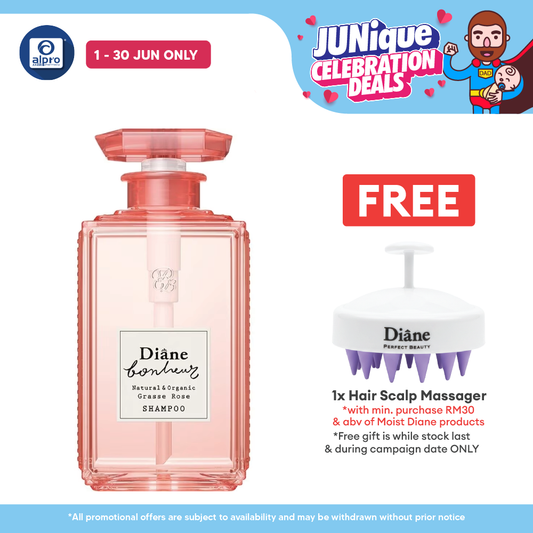 Moist Diane Bonheur (Grasse Rose Shampoo/Blue Jasmine Shampoo) 500ml |  Soft & Glossy Hair Becomes Reality Moist Diane