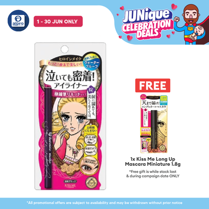 Kiss Me Heroin Make Smooth Liquid Eyeliner Super Keep #01 Jet Black | To Make The Lashes Look Lush Kiss Me