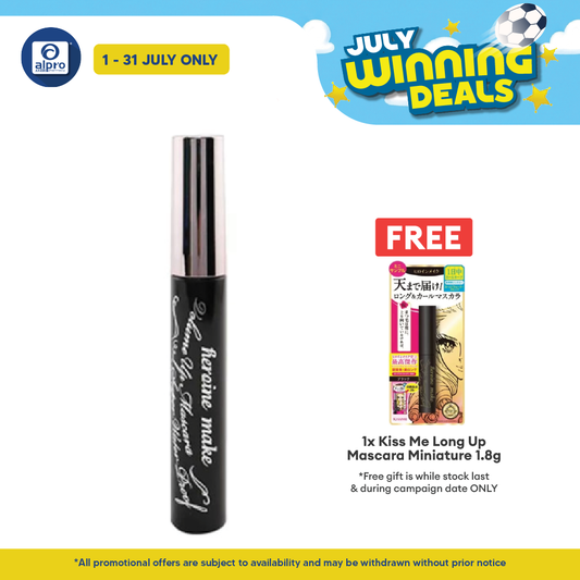 Kiss Me Heroine Make Up Mascara Super Waterproof 6g(01 Black\02 Brown\01 Jet Black\02 Brown)| Water Resistant Mascara Kiss Me
