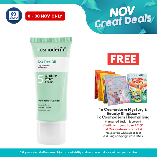 Cosmoderm Tree Tea Oil Soothing Water Cream 50ml Alpro Pharmacy
