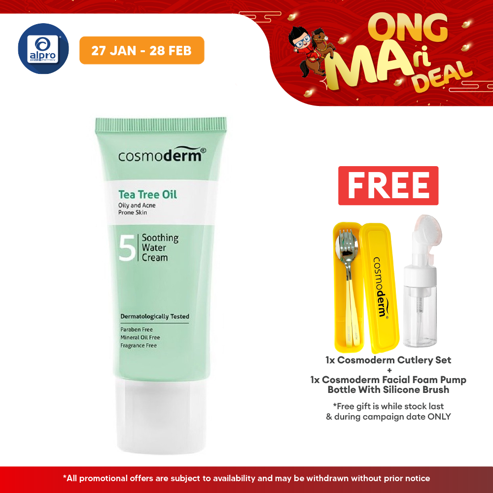 Cosmoderm Tree Tea Oil Soothing Water Cream 50ml Alpro Pharmacy