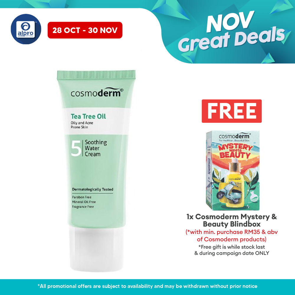 Cosmoderm Tree Tea Oil Soothing Water Cream 50ml Alpro Pharmacy