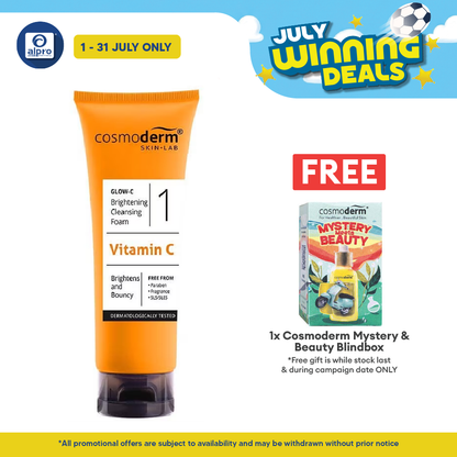 Cosmoderm glow-c brightening cleansing foam 100ml Cosmoderm
