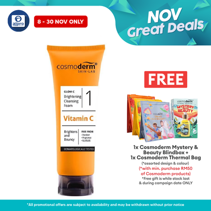 Cosmoderm Glow-c Brightening Cleansing Foam 100ml Alpro Pharmacy