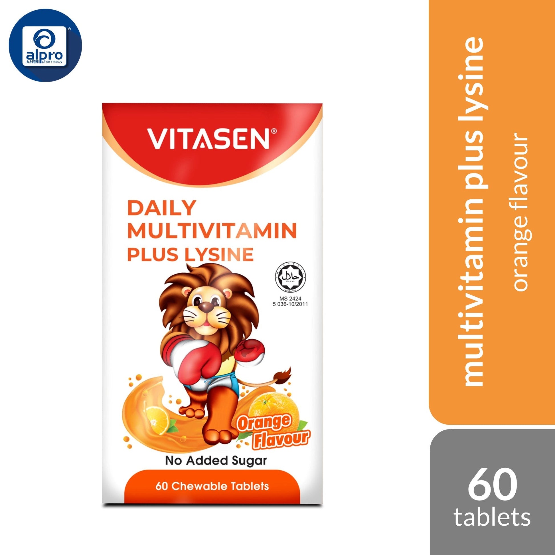 Vitasen Daily Multivitamin Plus Lysine (Chocolate / Orange) 60s | Improve Appetite Vitasen