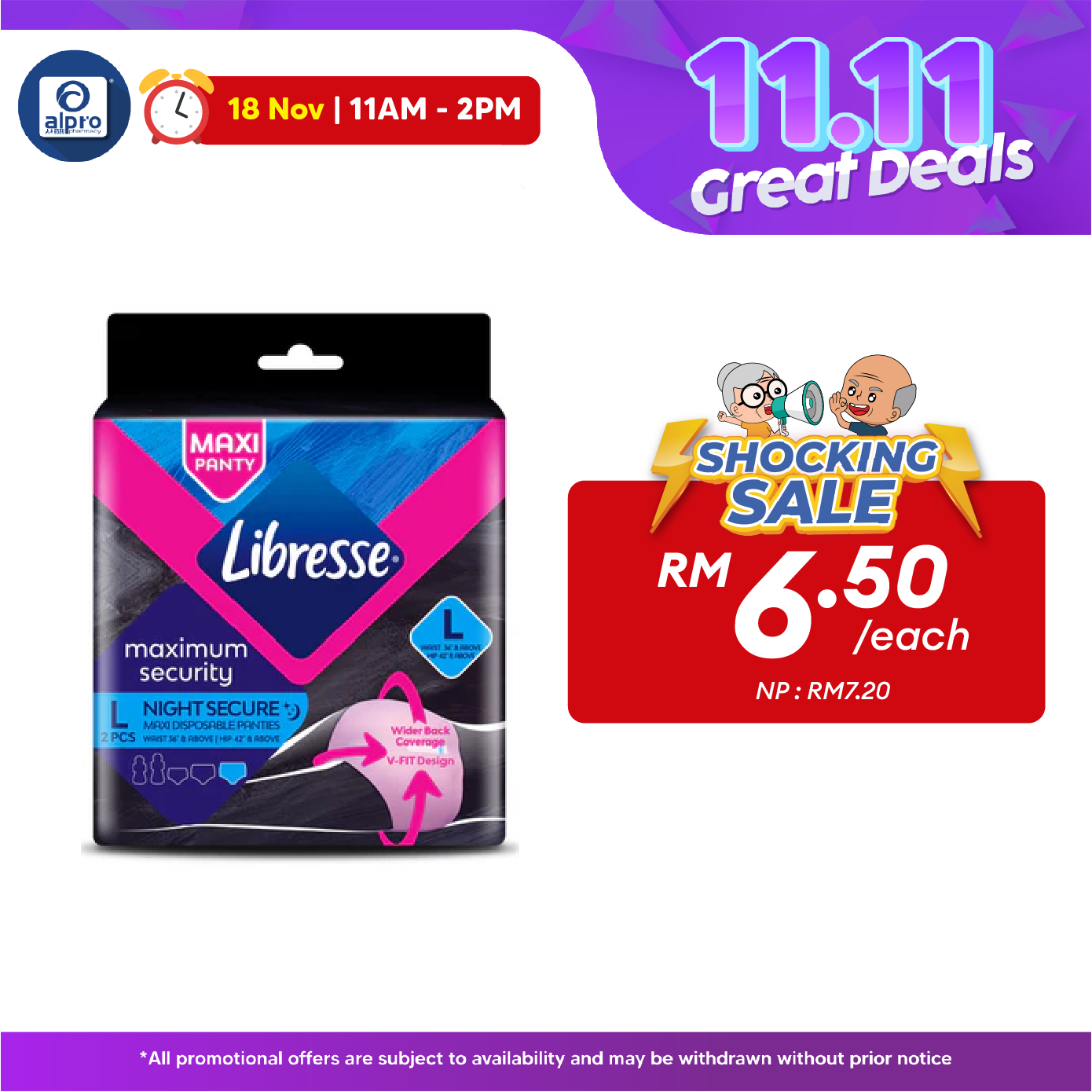 Libresse Max Security Maxi Panties L 2s| Soft Touch, V-breathable Libresse