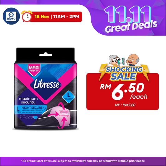 Libresse Max Security Maxi Panties L 2s| Soft Touch, V-breathable Libresse