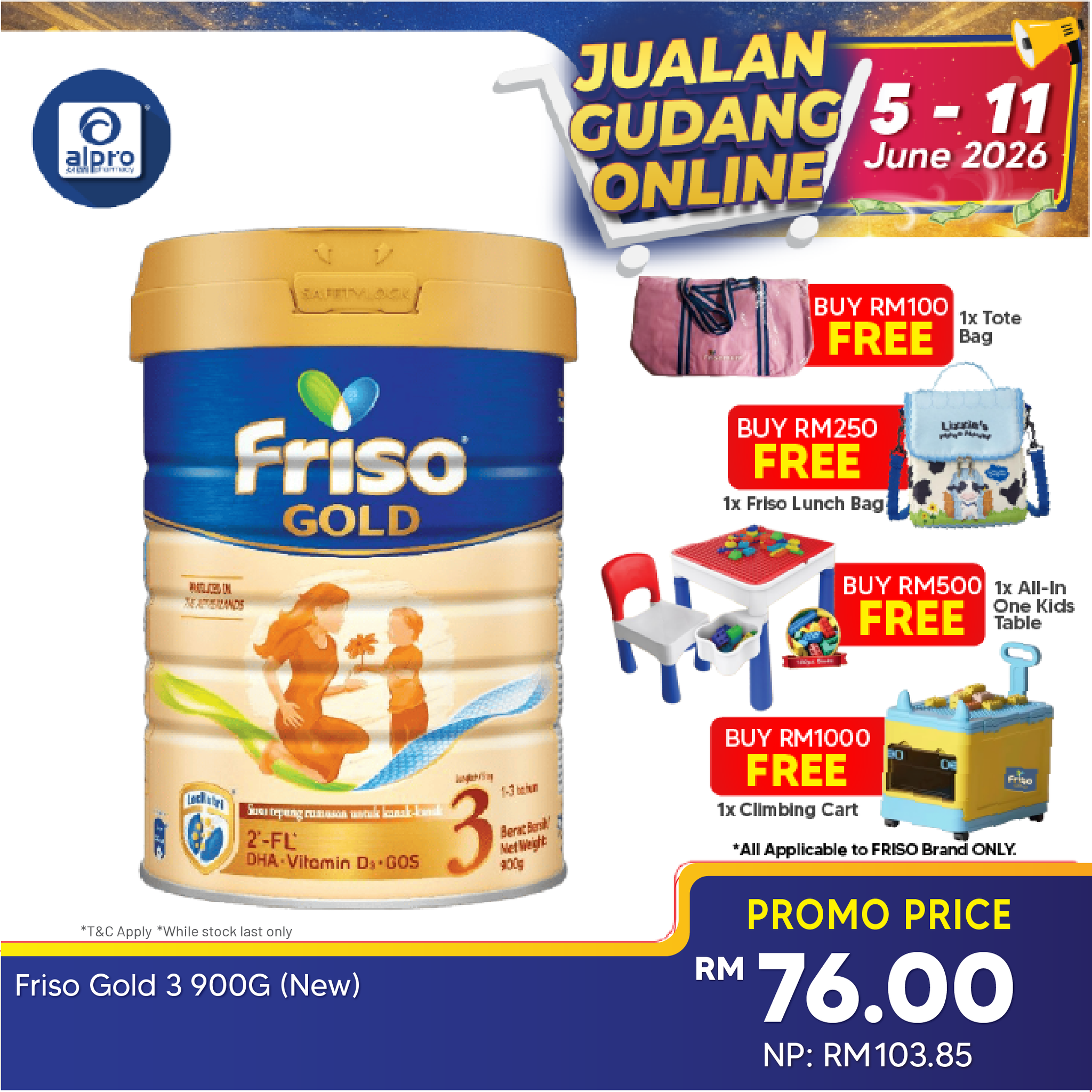 Friso Gold Step 3 Children's Milk Formula 900g | For Age 1-3 Years Old Friso