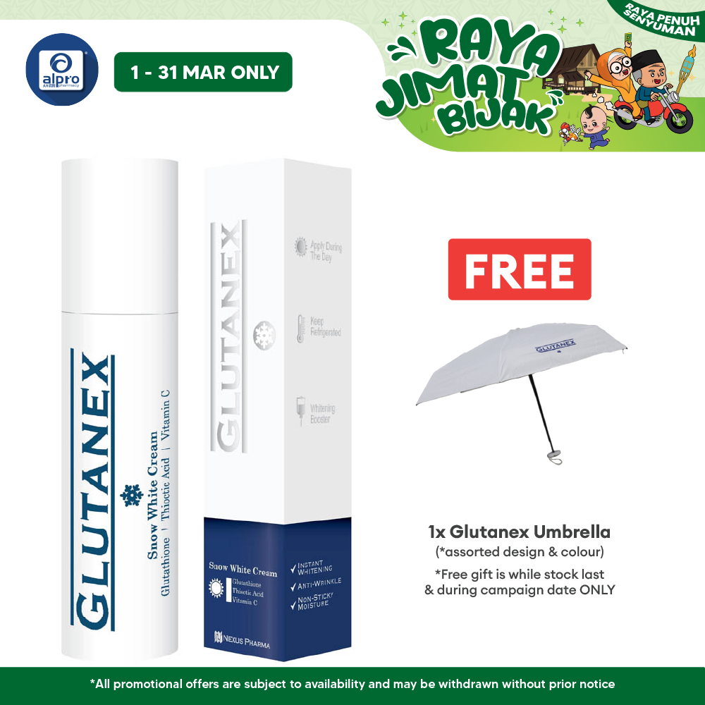 Glutanex Snow White Cream 50ml | Instantly Brightens Alpro Pharmacy