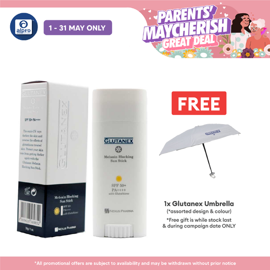 Glutanex Sun Stick SPF50+ 30g | Melanin Blocking Sunstick with Glutathione Alpro Pharmacy