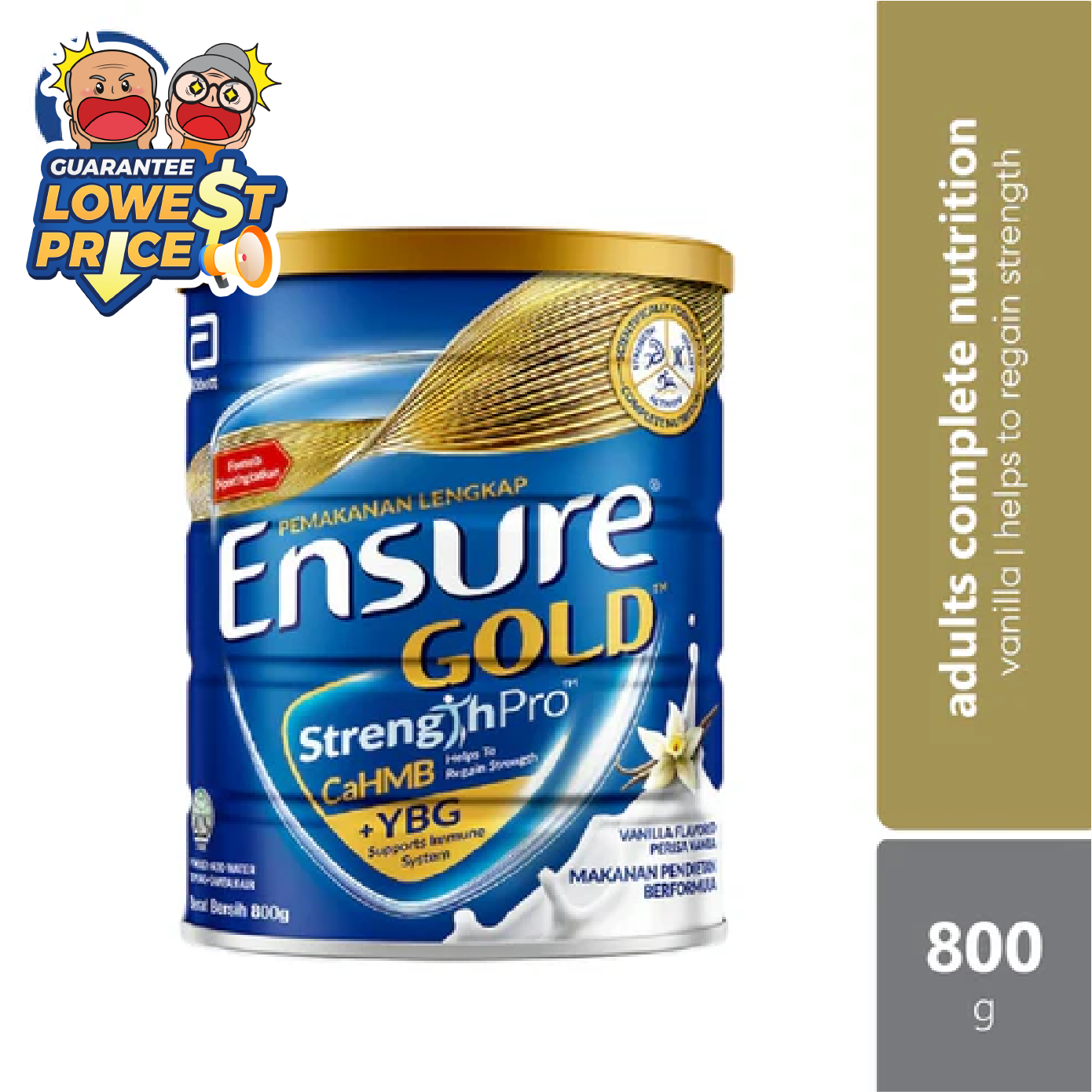 Abbott Ensure Gold Vanilla YBG (Yeast Beta Glucan) 800g | Complete And Balanced Nutrition Ensure