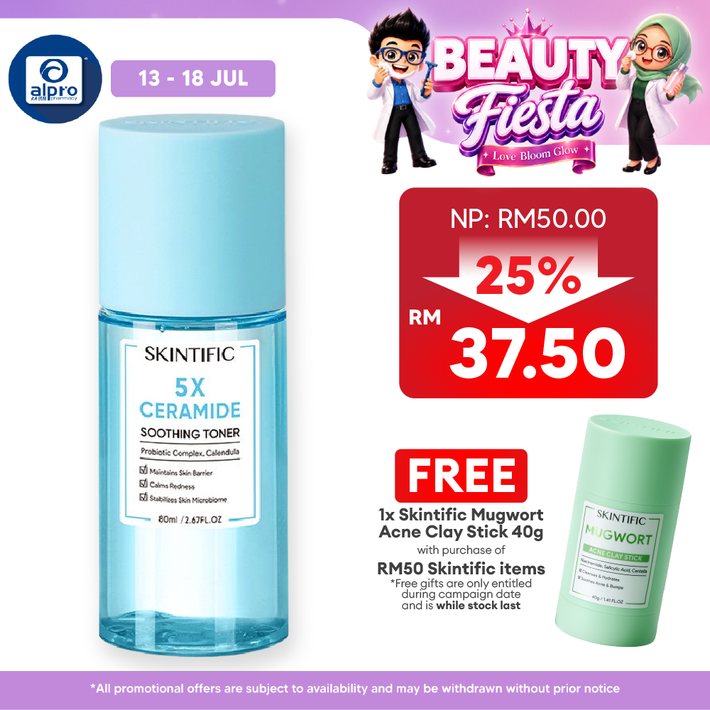 Skintific 5x Ceramide Soothing Toner 80ml | Skin Barrier Repair with Calendula for All Skin Types Skintific