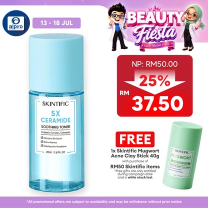 Skintific 5x Ceramide Soothing Toner 80ml | Skin Barrier Repair with Calendula for All Skin Types Skintific