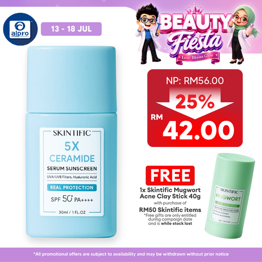 Skintific 5x Ceramide Serum Sunscreen Sunblock SPF50 PA++++ 30ml | Repair and Restore Skin Barrier Skintific