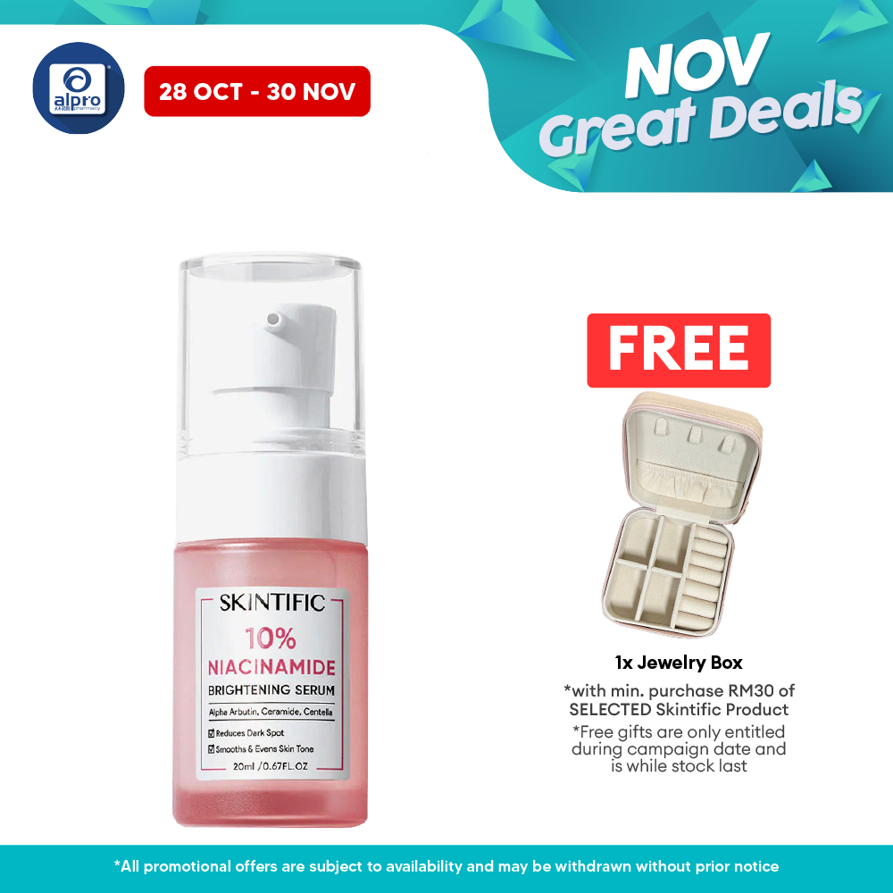 Skintific 10% Royal DSM Niacinamide 7 Days Brightening Booster Serum 20ml | Whitening Glowing Skin Alpro Pharmacy