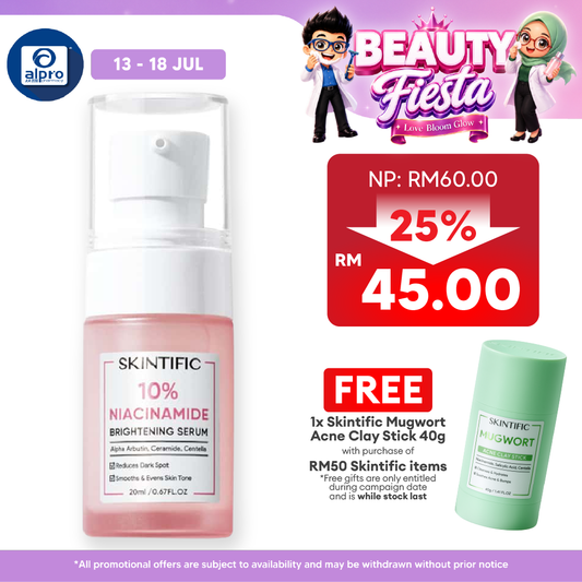 Skintific 10% Royal DSM Niacinamide 7 Days Brightening Booster Serum 20ml | Whitening Glowing Skin Skintific