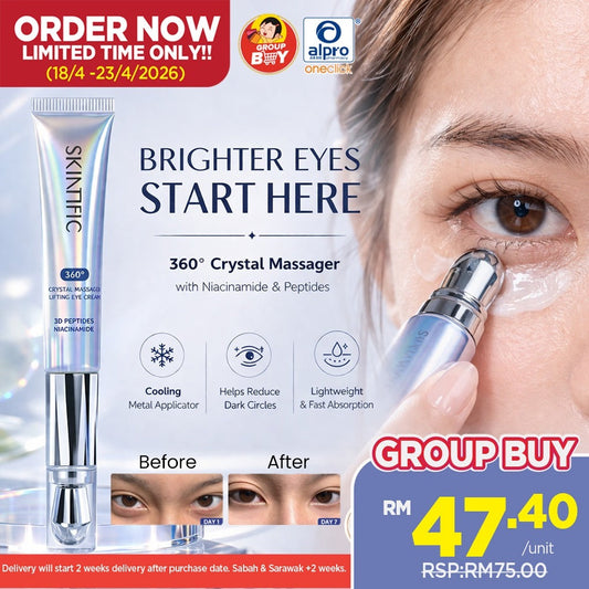 [Group Buy Delivery Starts: 18/5/2026] Skintific 360 Degree Crystal Massager Lifting Eye Cream 20g Group Buy