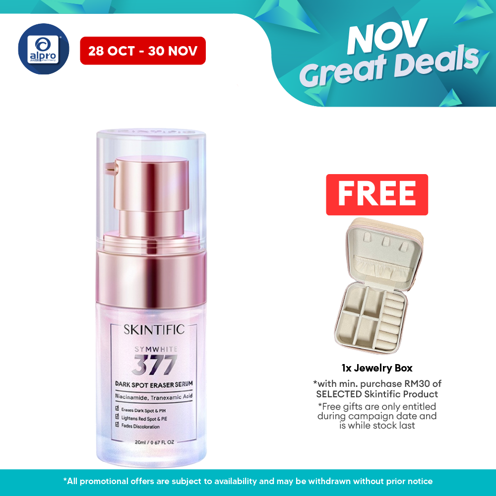 Skintific Symwhite 377 Dark Spot Serum 20ml | Niacinamide Brightening, Moisturizing & Reduce Redness Skintific