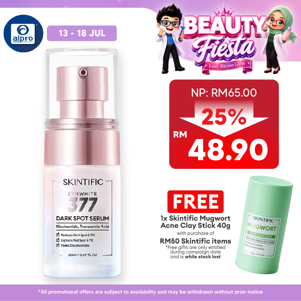 Skintific Symwhite 377 Dark Spot Serum 20ml | Niacinamide Brightening, Moisturizing & Reduce Redness Skintific