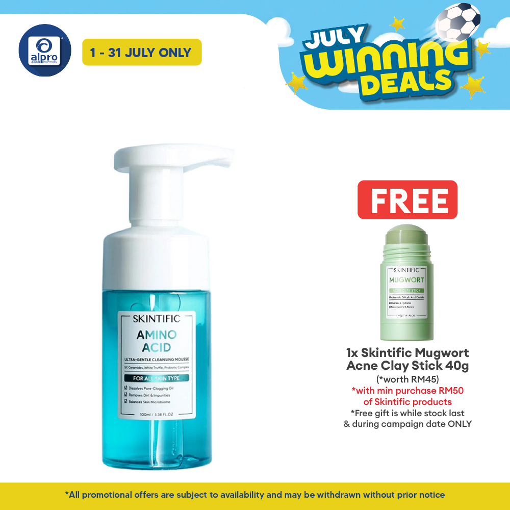 Skintific Amino Acid Ultra Gentle Cleansing Mousse Face Wash Foam 100ml Skintific