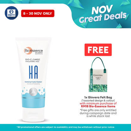 Bio Essence Bio-Cleanse Hyaluronic Acid Hydrating Foamy Cleanser 100g | Hydrates & Moisturizing Bio essence