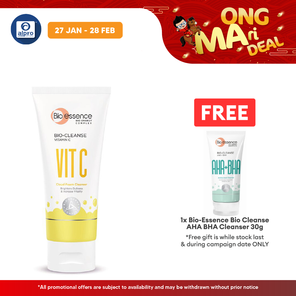 Bio Essence Bio-Cleanse Vitamin C Cloud Foam Cleanser 100g | Remove Excess Sebum Alpro Pharmacy