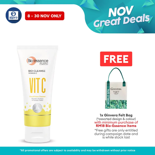 Bio Essence Bio-Cleanse Vitamin C Cloud Foam Cleanser 100g | Remove Excess Sebum Alpro Pharmacy