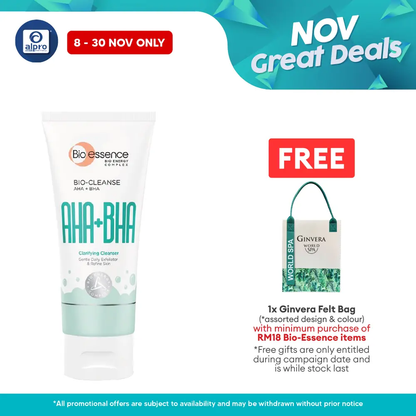 Bio Essence Bio-Cleanse Aha+Bha Clarifying Cleanser 100g | Remove Dullness Alpro Pharmacy