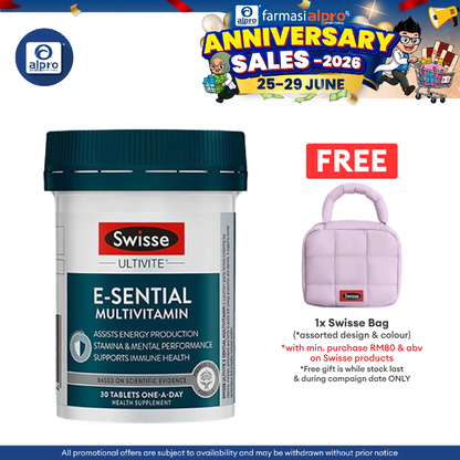 Swisse Ultivite E-sential Multivitamin Plus 30 Tabs | Supports Mental Performance And A Healthy Immune System Swisse