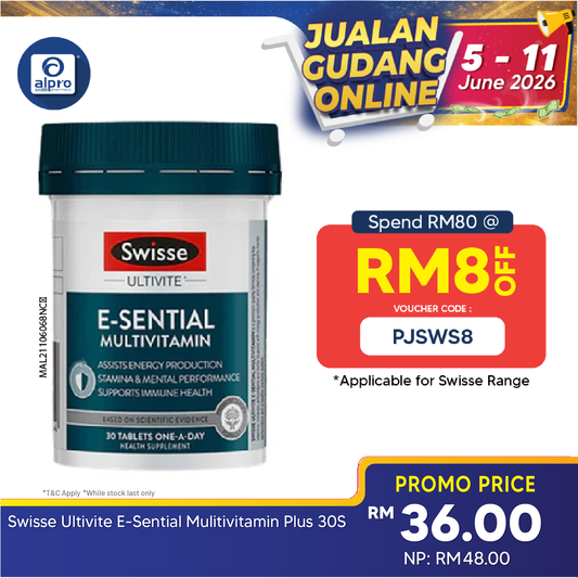 Swisse Ultivite E-sential Multivitamin Plus 30 Tabs | Supports Mental Performance And A Healthy Immune System Swisse